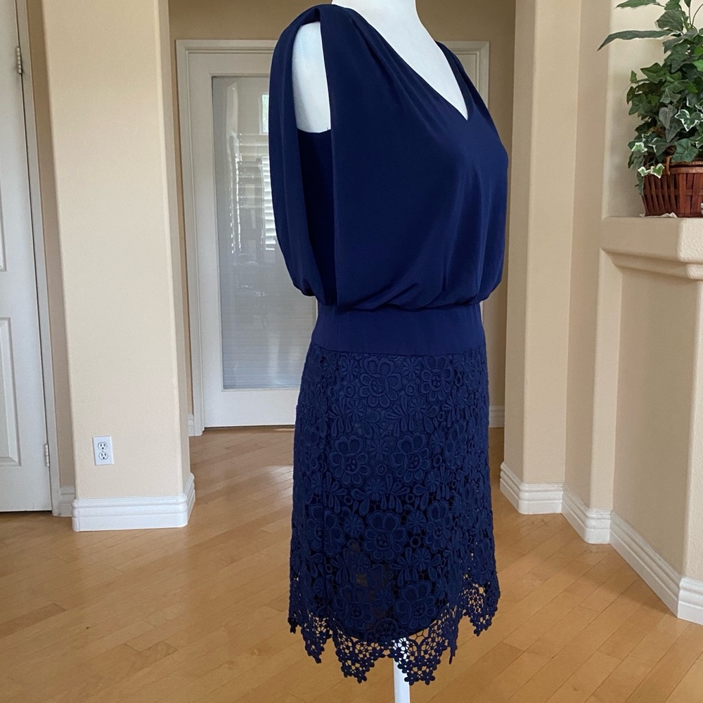 Laundry By Shelli Segal Navy Blue Sheath Cocktail Dress